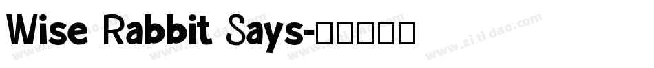Wise Rabbit Says字体转换